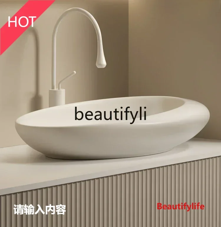

Asmt14 ss New Stage art washbasin special-shaped washbasin pool bathroom personalized washbasin oval s03
