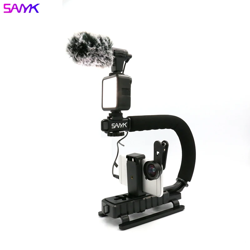 

SANYK U Shape Mobile Phone Camera Stabilizer Video Stabilizer Including Microphone Led Fill Light