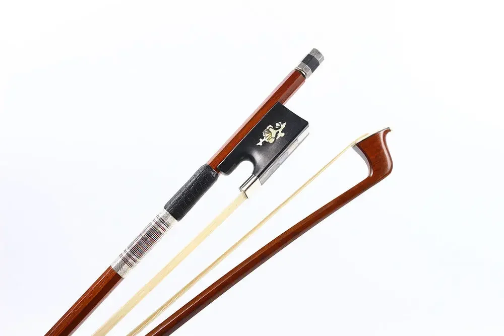 

4/4 Violin Bow Brazilwood Ebony Frog Colorful Silk Wintersweet Inlay Horse Hair Upright Professional for Violinist