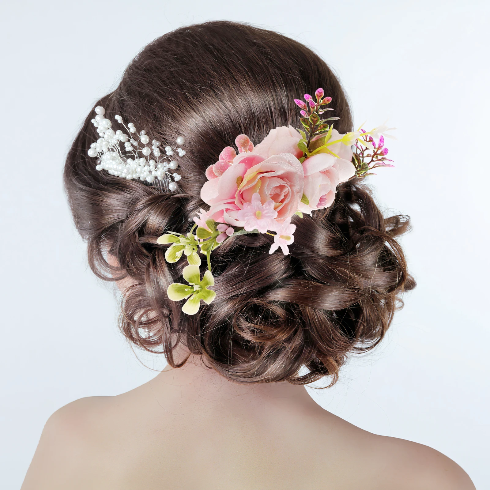 

Simulated Rose Accessories Wedding Bridal Flower Hairband Bride Alloy Headpieces Prom Anniversary Travel Photography Decoration