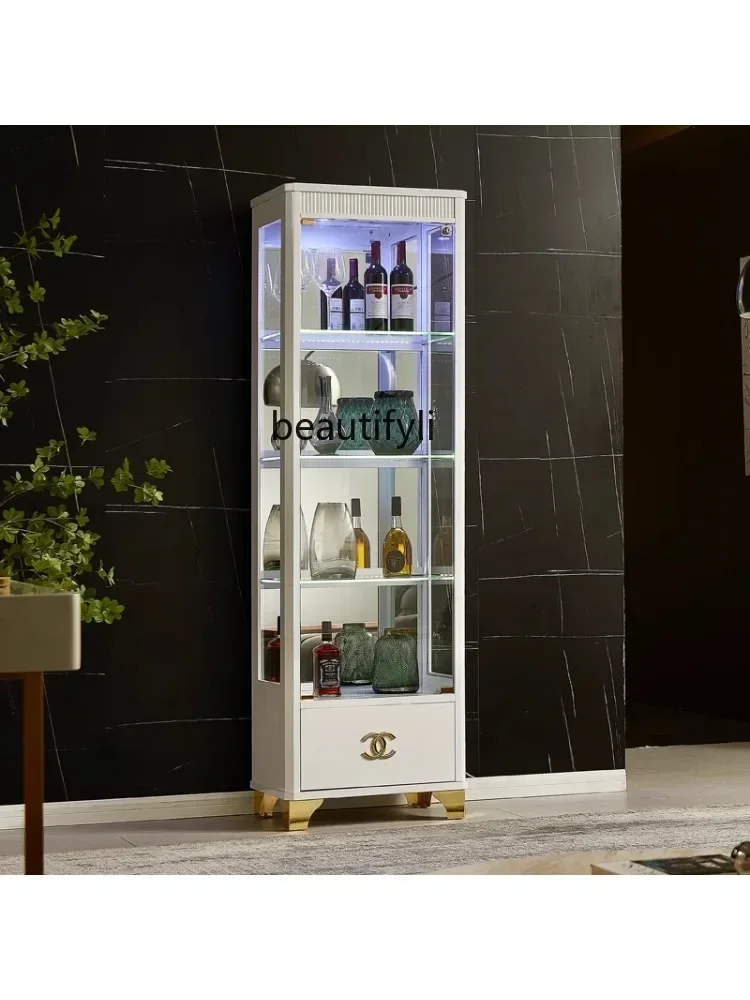 

YH Y Light luxury modern simple living room wall display cabinet household storage dining side storage glass door wine cabinet