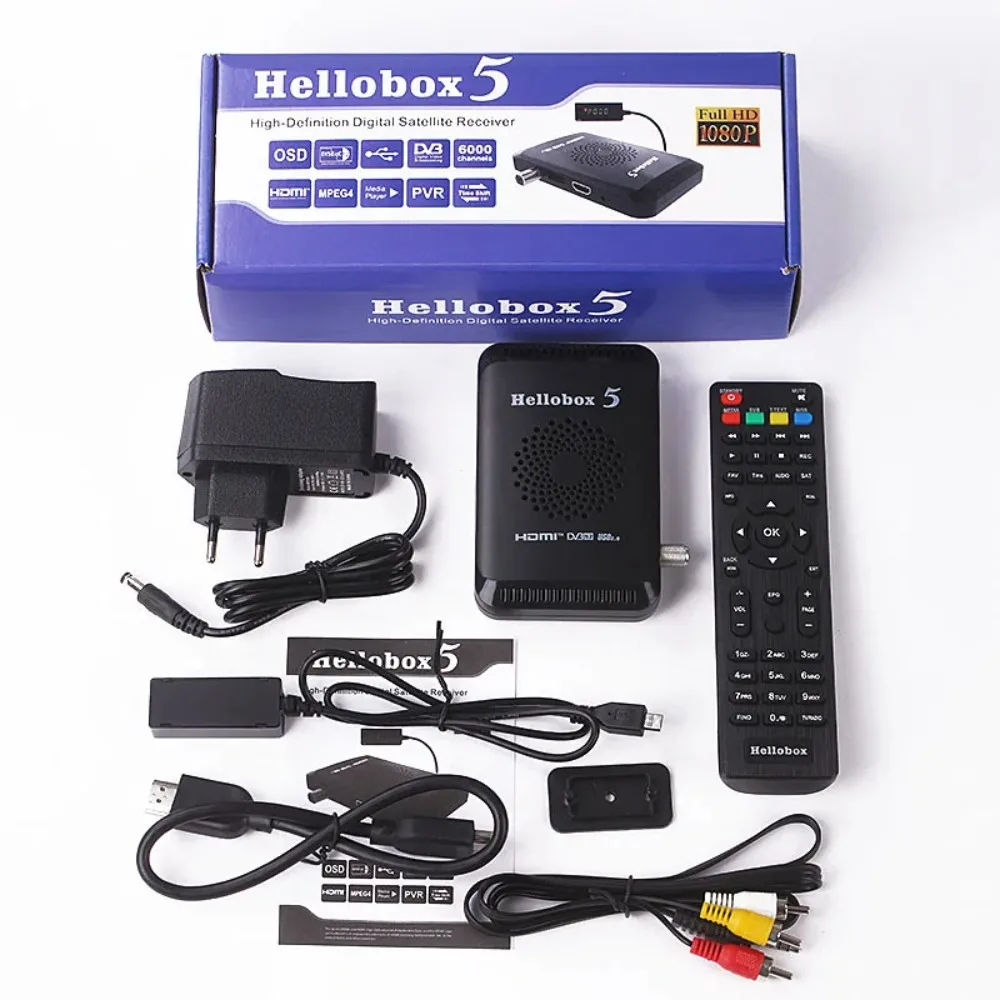 Cross-border New HelloBox 5 supports WiFi decoder H.265 DVB-S2/S2X set-top box Free Trade Agreement
