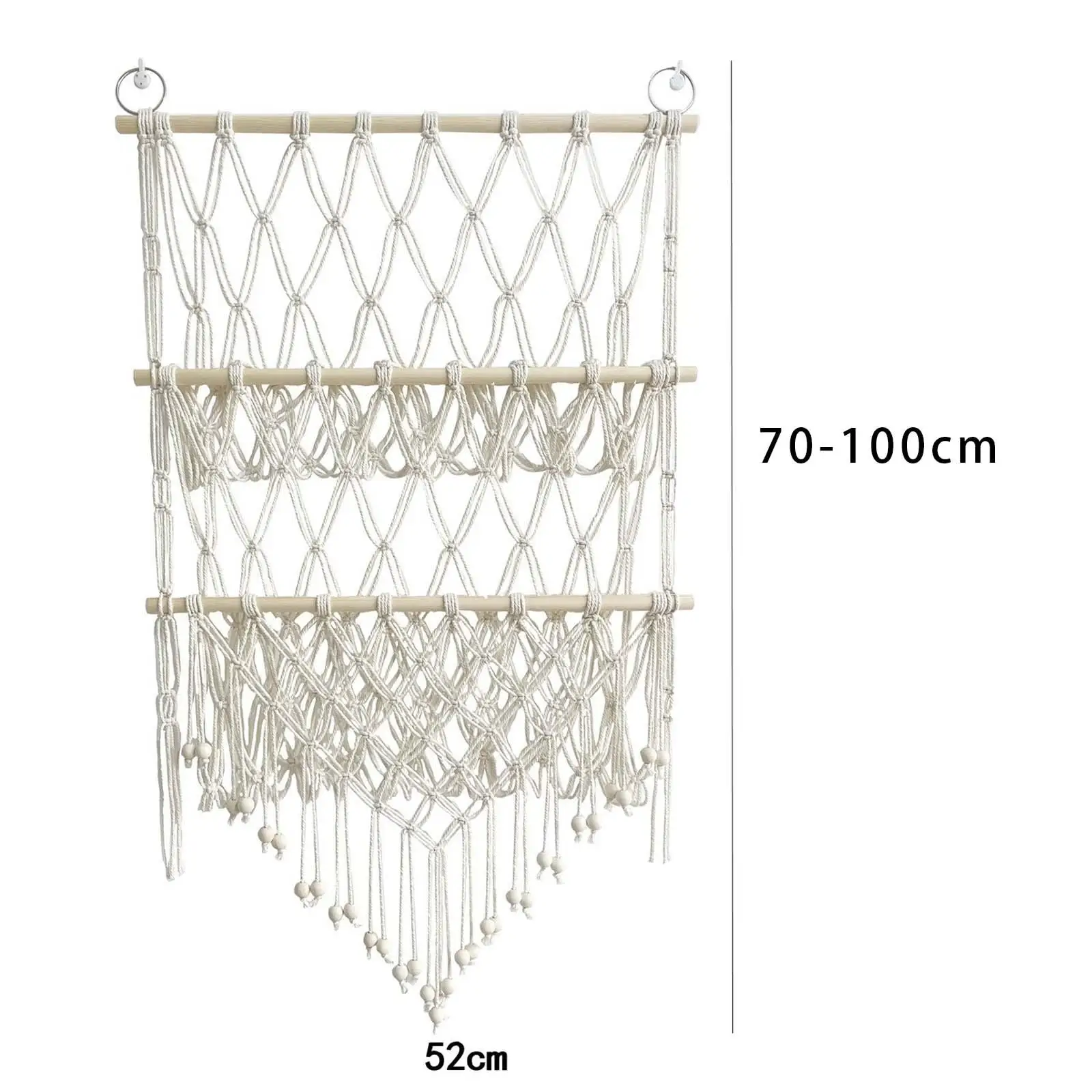 Boho Macrame Stuffed Animal Storage Hammock Net for Plush Toys Organizer Hanging Wall Corner Holder for Kids Room Nursery Decor