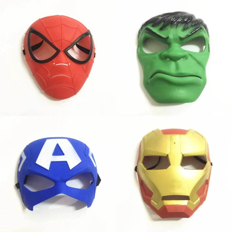 أطفال حجم قناع تأثيري اكسسوارات خارقة كابتن أمريكا هالك الرجل العنكبوت الرجل الحديدي قناع الأطفال عرض مسرحي زي الدعائم #1