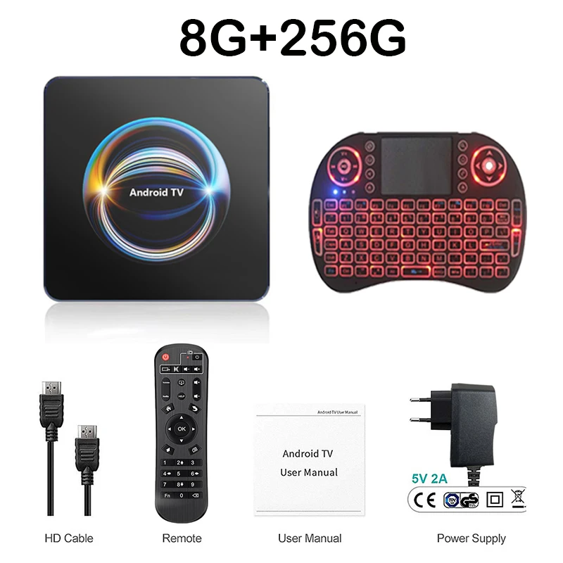 Android 16.0 Smart TV Box 8K HD Streaming IPTV Mediaspeler HDMI Bluetooth Dual WiFi 2.4G & 5G Set Top Box Ondersteuning YouTube Netflix