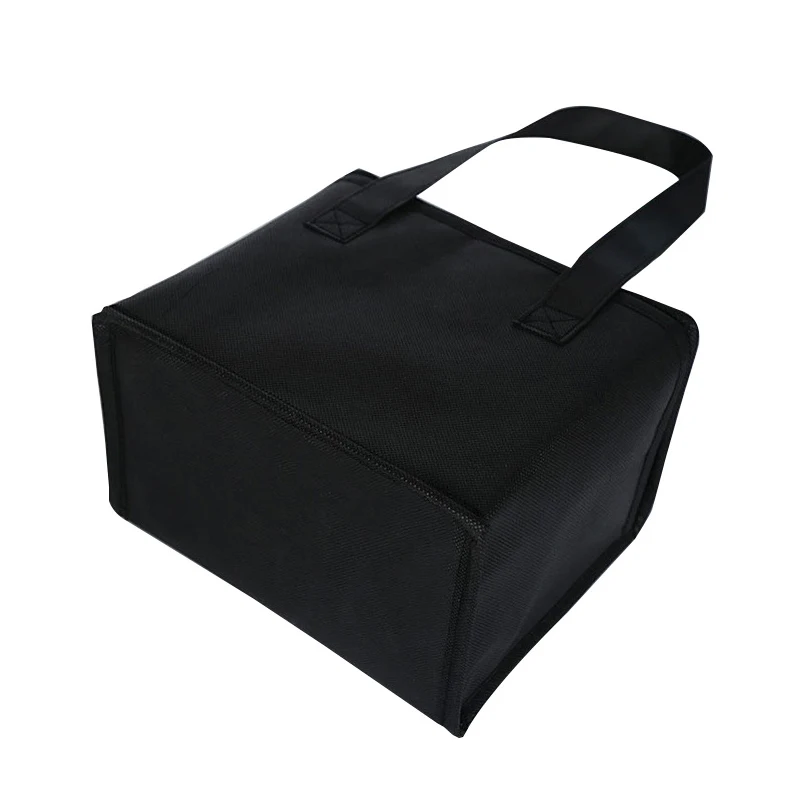 Black Thermal Lunch Bag Portable Insulated Cool Food Bag Camping Bento Storage Container For Kid Large Capacity Picnic Handbags