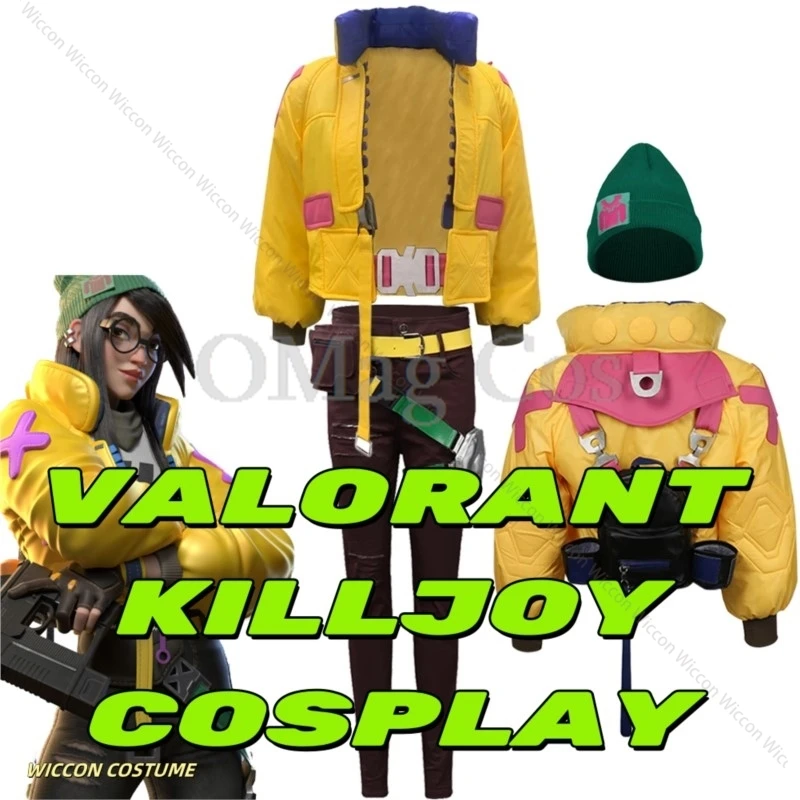 Killjoy Cosplay Women Costume Game Valorant Roleplay Fantasia Jacket Bag Pant Hat Halloween Carnival Cloth Full Set For Disguise