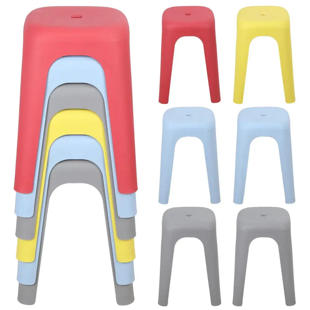 Stackable Stools, 17 Inch Plastic Nesting Stools, Classroom Stools Backless Chairs for Home Party, Office, School, Dining Room