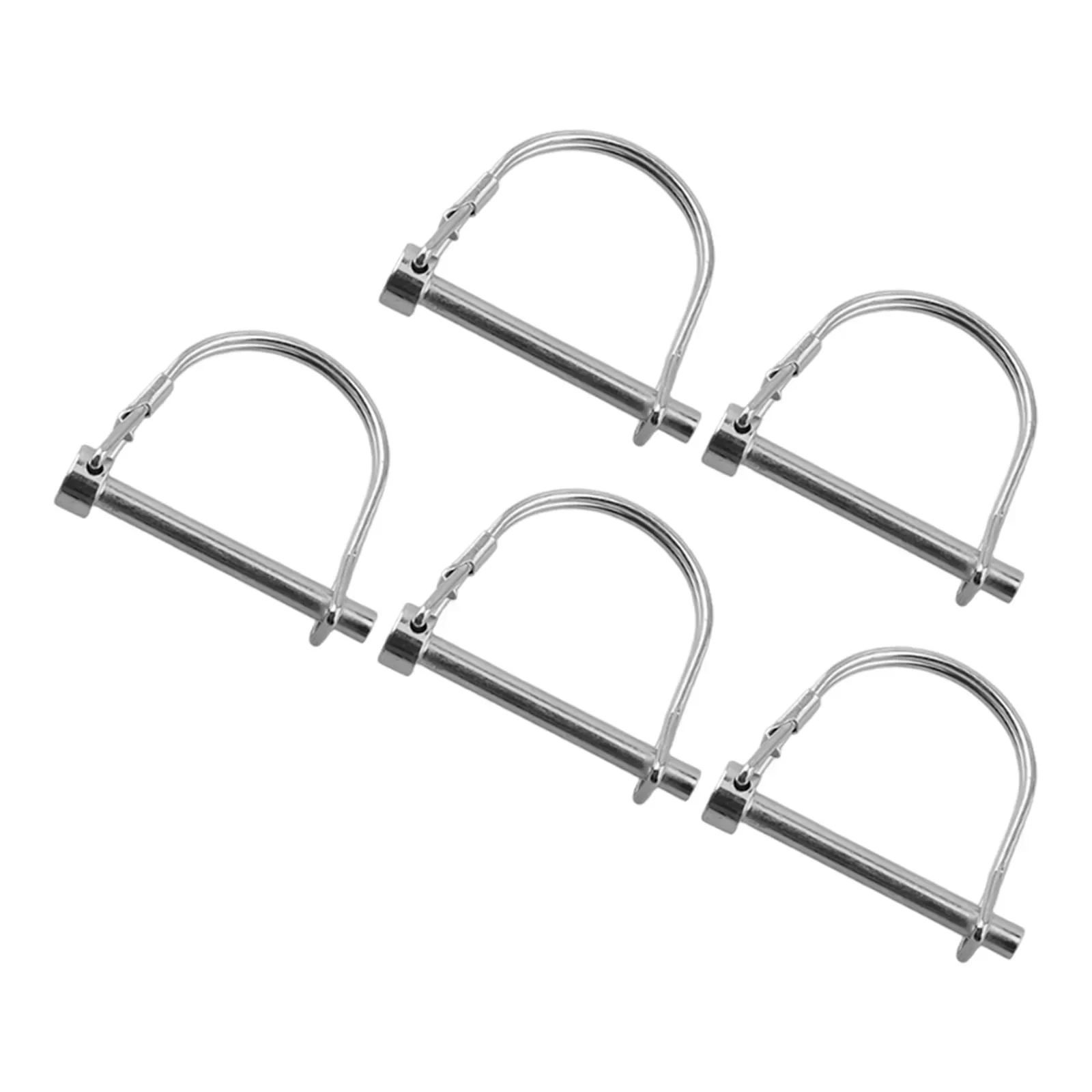 5pcs Coupler Safety Pin D-Hook Carbon Steel Quick Lock Release Trailer Stroller Round Arch Wire Shaft Locking Pin