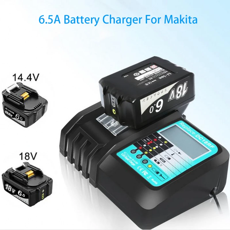 ZWINCKY Hot 6.5A/3A Battery Charger For Makita 14.4V 18V BL1830 Bl1430 DC18RC DC18RF EU Plug cooling and high quality