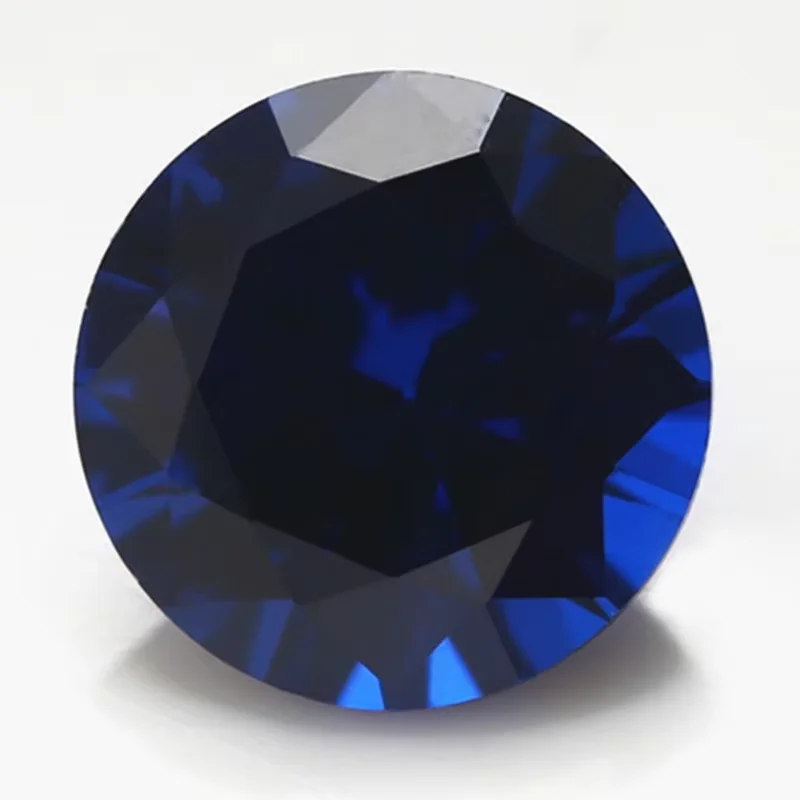 

Boxed Pretty Blue Sapphire Unheated Round Cut Gemstone AAAA+ VVS Loose Gemstone For Jewelry Making Accessories Gem