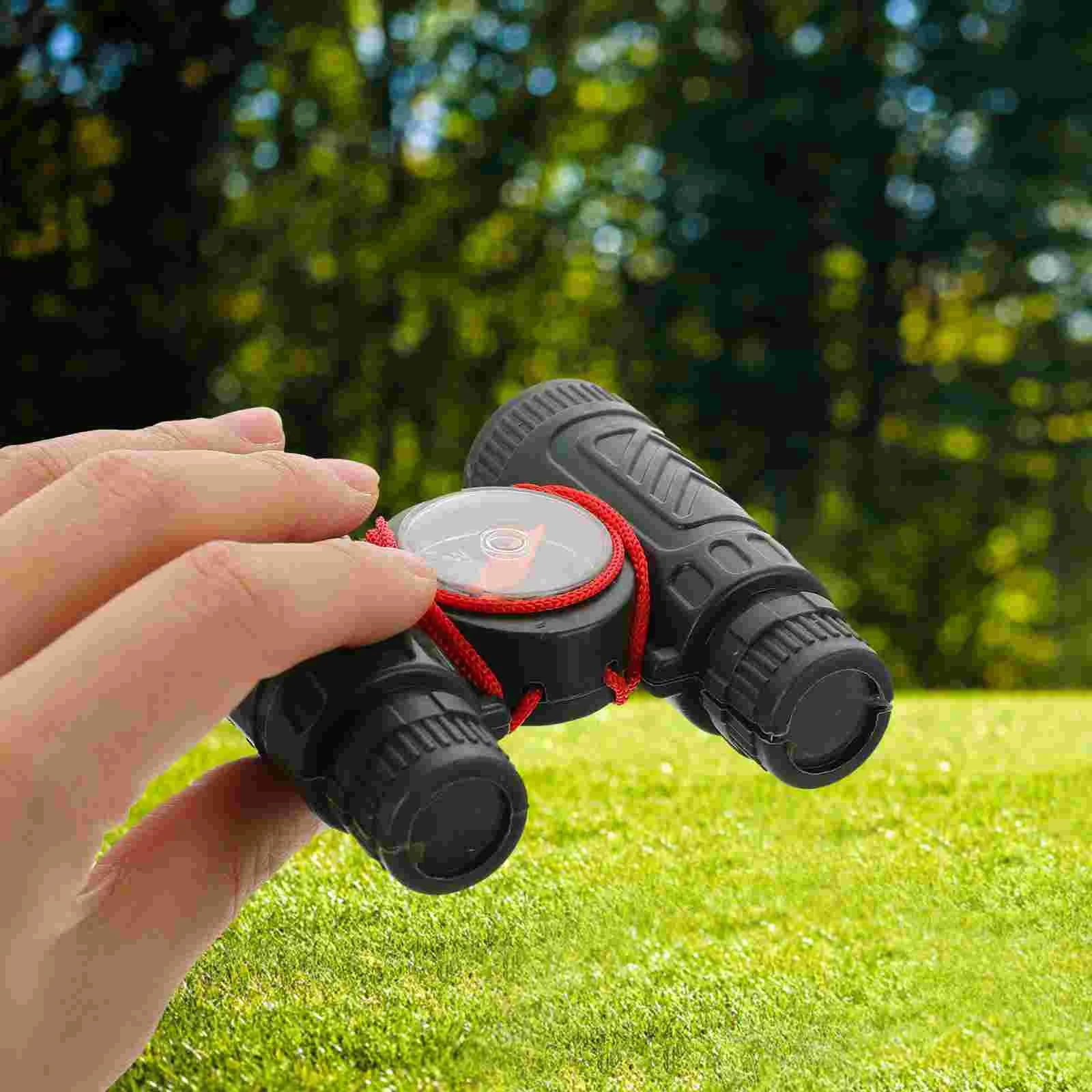 

10 PCS Toys for Girls Telescope Sightseeing Children Kids Outdoor Pocket Glass Black Compass with Pupils Preschool