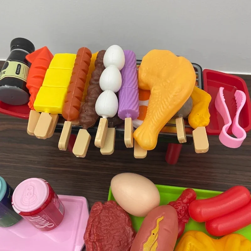Kids Simulation Barbecue Sushi Pretend Food Toy Simulation Sashimi Japanese Cuisine Fried Chicken BBQ Set Cooking Play House Toy