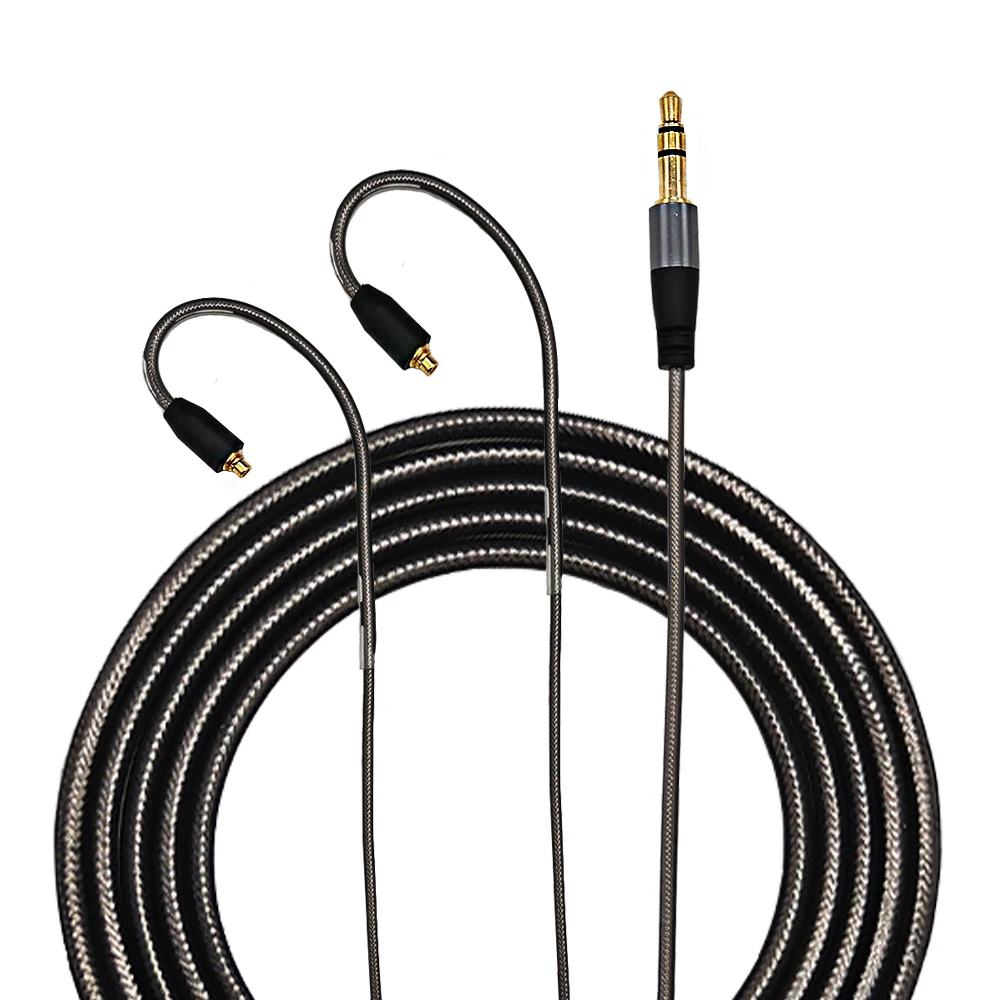 3.5mm Stereo Audio MMCX HIFI Headphone Cables With Microphone Earphone Replacements Wires For SE215/315/535/846/UE900/DC/VJJB/N1