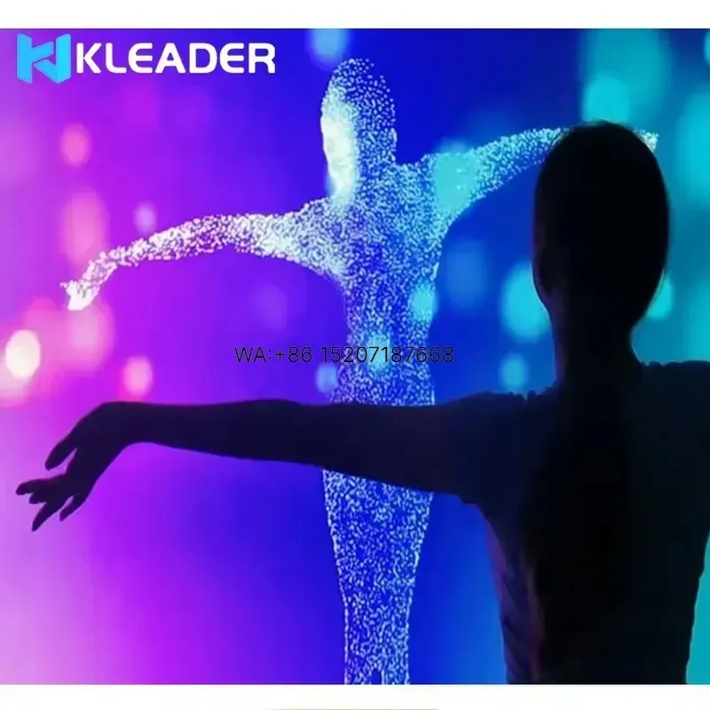 Wmwmnu for Human Shadow Particle Interaction Projection Interactive Body Sensing Dynamic Art Wall Led Display Ai Artwork