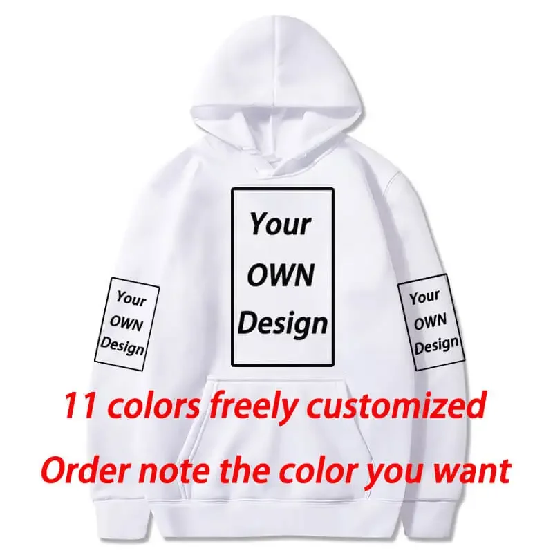 Benutzer definierte Hoodies T-Shirts für Männer Frauen DIY Logo Manga Print Herren bekleidung angepasst lose lässige Sweatshirt Hoody 11 Farben