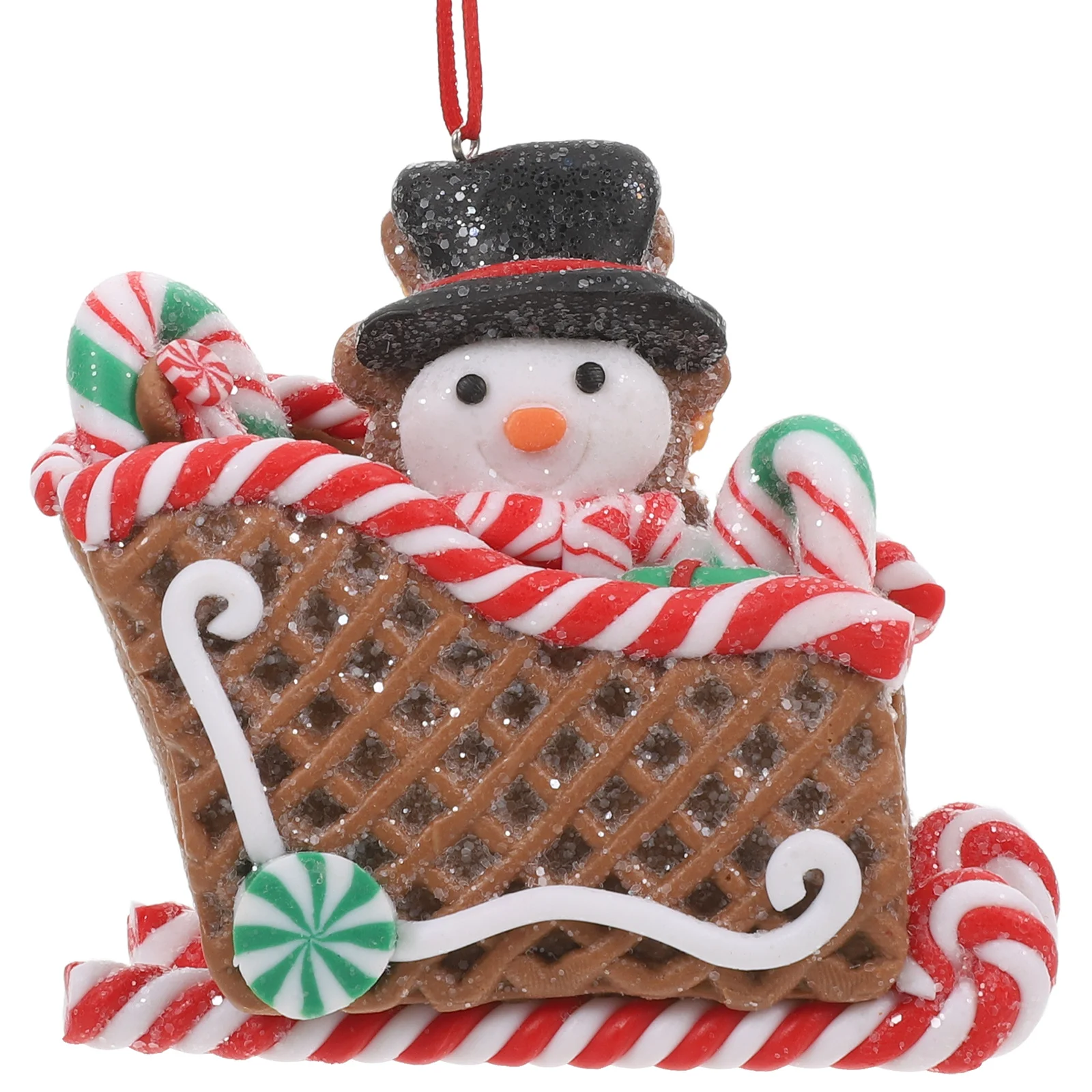 

Christmas Hanging Decor Polymer Clay Sleigh Rustic Xmas Tree Ornaments Holiday Decoration Indoor Party Hanging Pendant