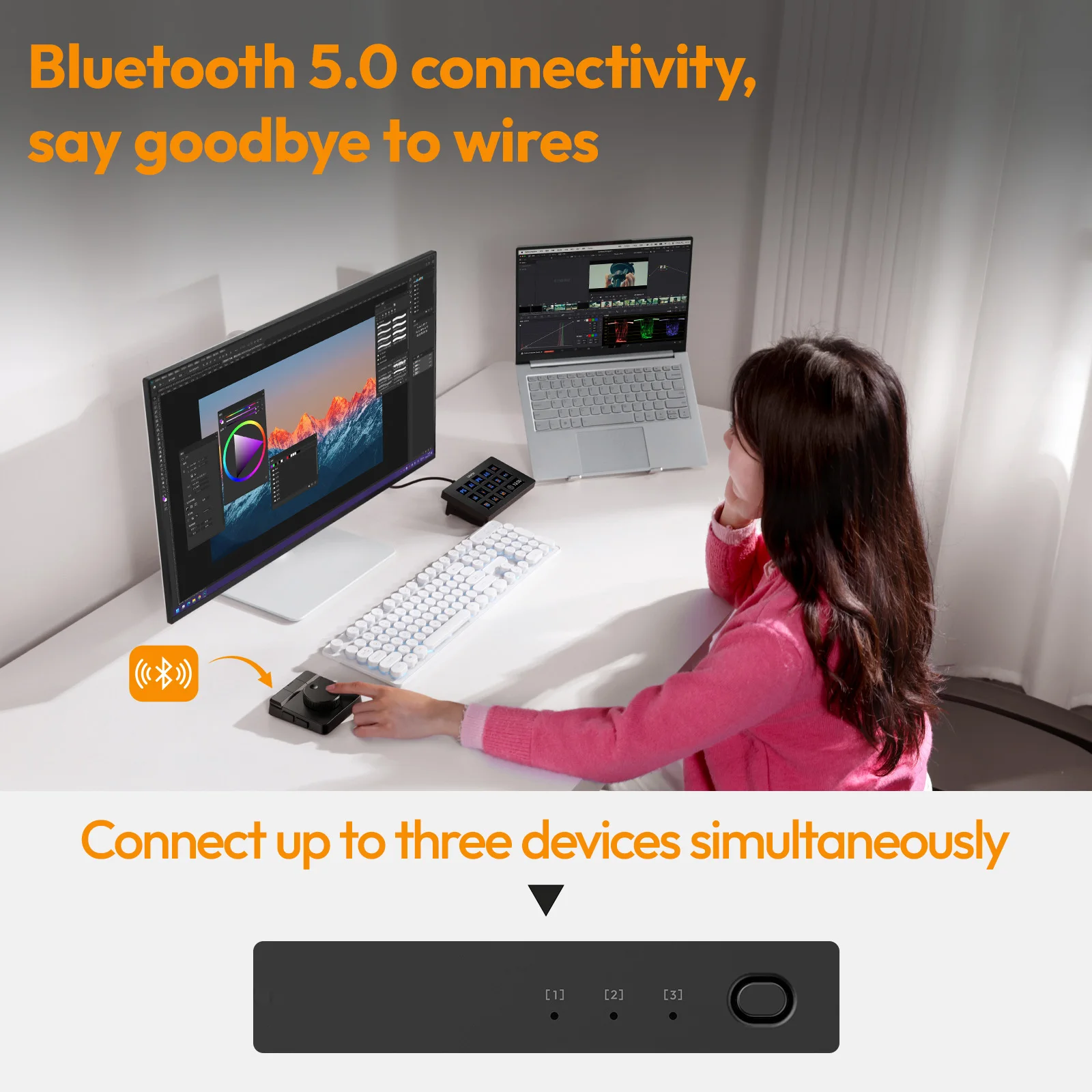 Ulanzi D100H Dial Creative Controller Video Editing Assistant for Youtube Tiktok PR PS Support Bluetooth Key Production Console