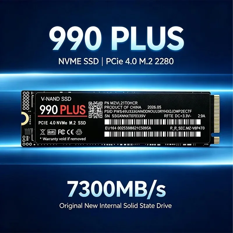 Genuine 990 Plus M.2 NVMe PCIe 4.0 SSD 500GB-4TB, 7300MB/s Max Read Speed for Gaming Desktops, Laptops & PS5 Consoles.