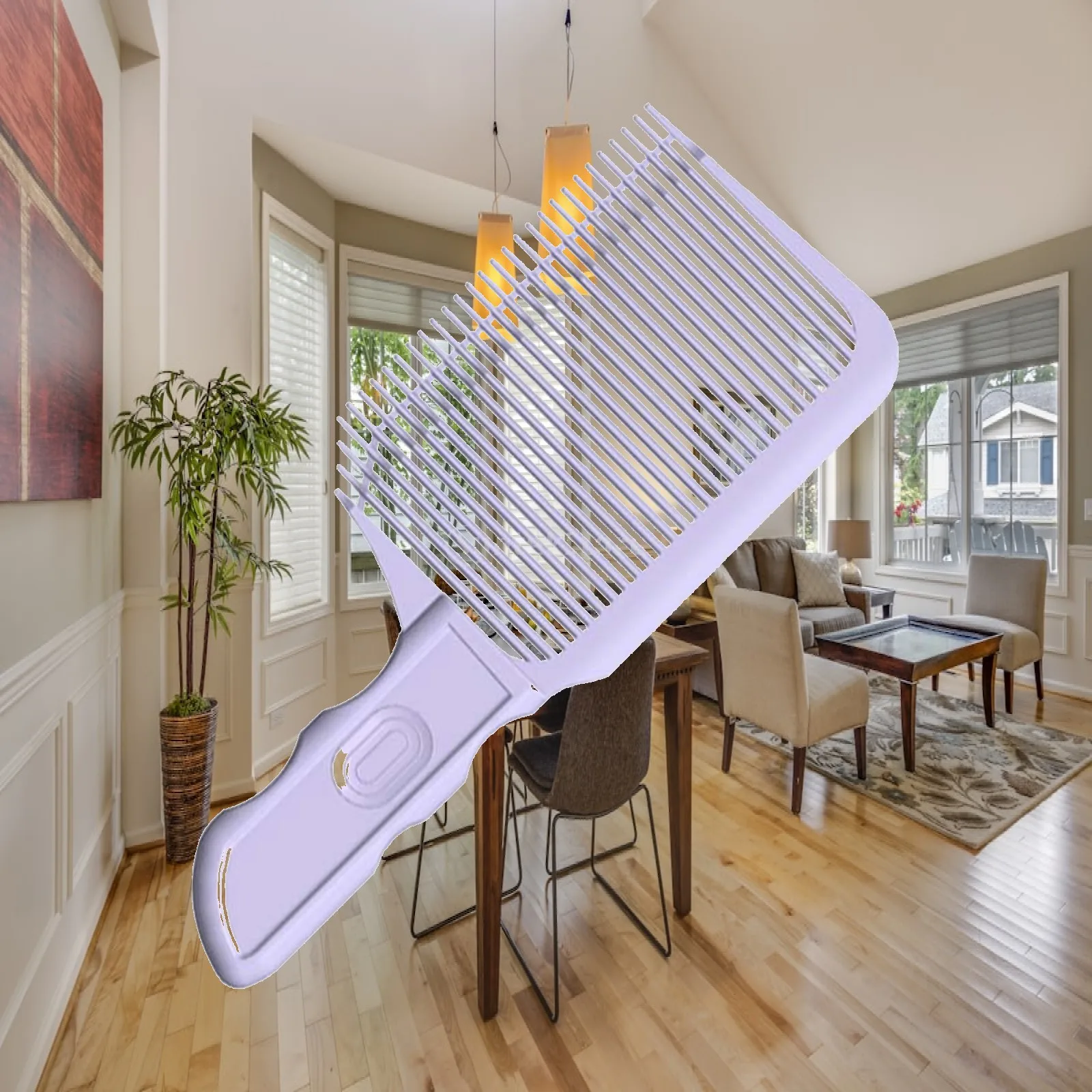 Curved Positioning Comb ABS Heat Resistant Barber Fading Comb Flat Top Blending Tool for Salon Barber Shop Home
