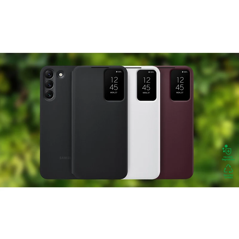 For Samsung S22 Ultra S-View Simple Stylish Flip Cover S22 Case  Galaxy S22 Plus LED Cover EF-ZS908