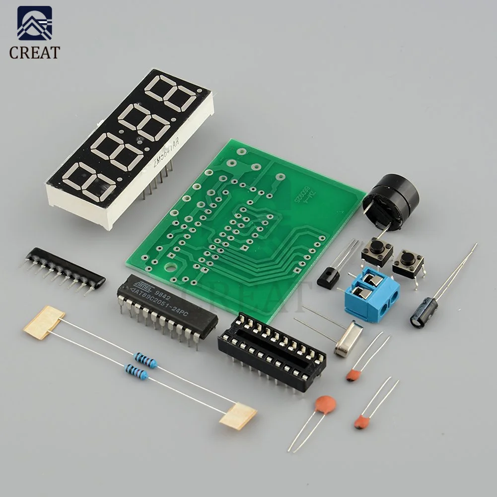 AT89C2051 Digital 4 Bits Electronic Clock Electronic Production Suite DIY Kit Learing Kit for Arduino