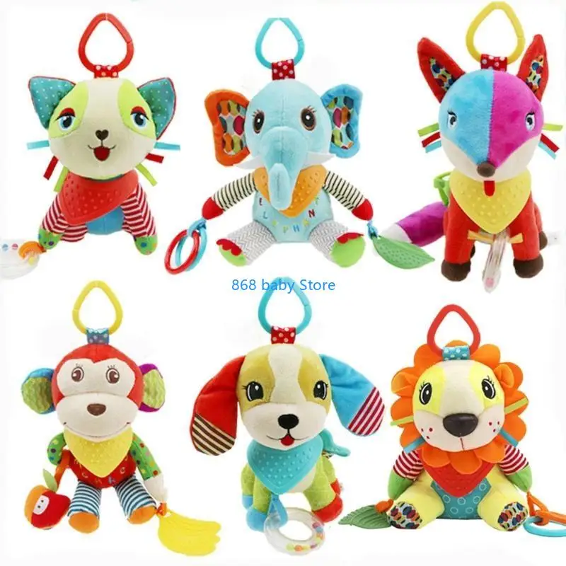 

29EE Baby Bed Hanging Rattle Decoration with Teether Interactive Toy Infant Gift