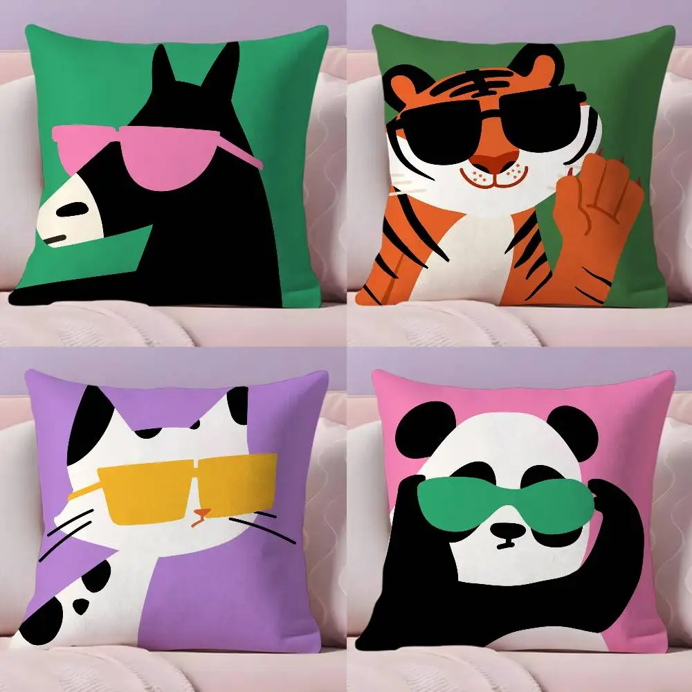 

illustration style animal Pillow Case Pillowcase Ultra Soft Skin Friendly Fabric Cloud Like Comfort & Concealed Zipper