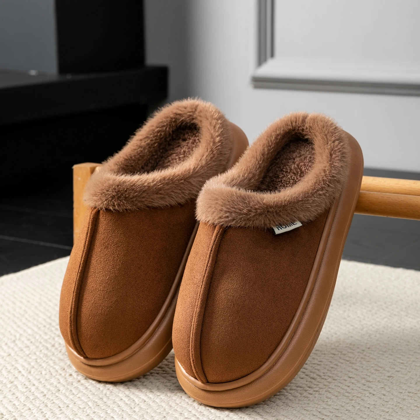 

Autumn And Winter Men's Cotton Slippers Plush Warm Thick Home Wear Non-slip Wear-resistant Soft Bottom Comfortable Warm 2027