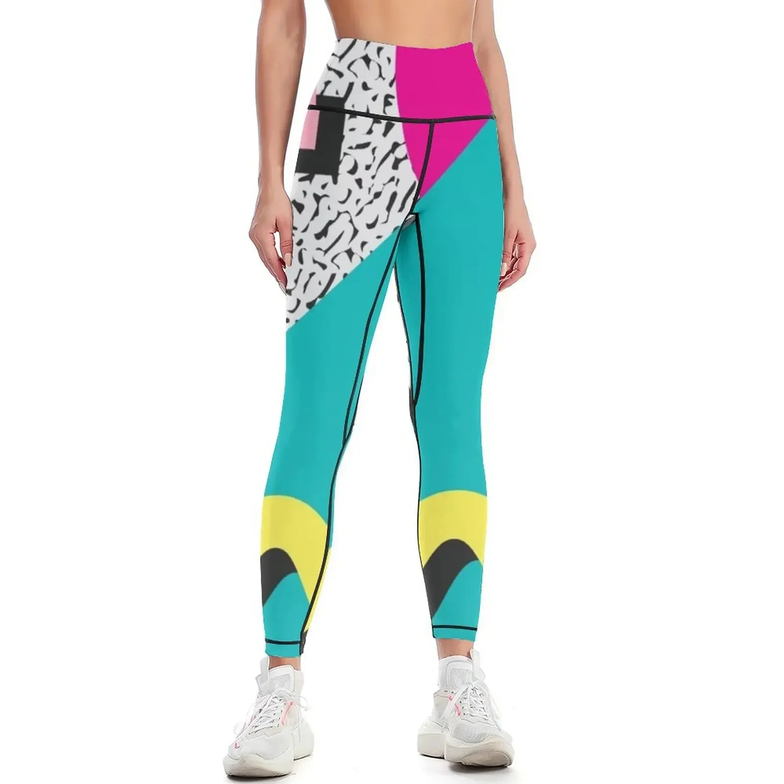 

1980s Abstract Pattern Leggings Fitness's gym clothes push up fitness Sportswear woman gym jogging pants Womens Leggings