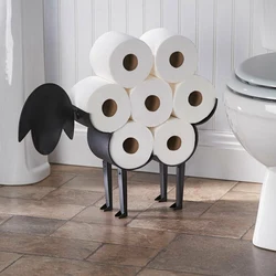 Sheep Decorative Toilet Paper Holder - Free-Standing Bathroom Tissue Storage Toilet Roll Holder Paper