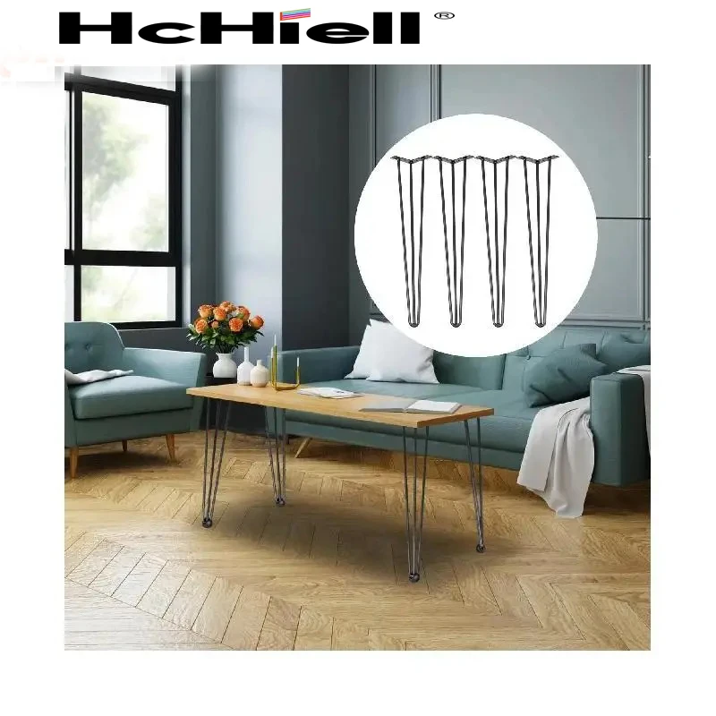 

4Pcs Metal Table Legs 16-40 Inch 3-Rod Hairpin Furniture Legs DIY Home Bench Dining Desk End Coffee Table Feet Accessories