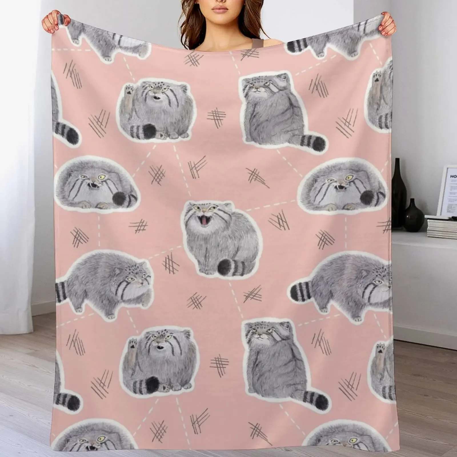 Pudgy Pallas' Cats Manta suave de lana sherpa para el invierno