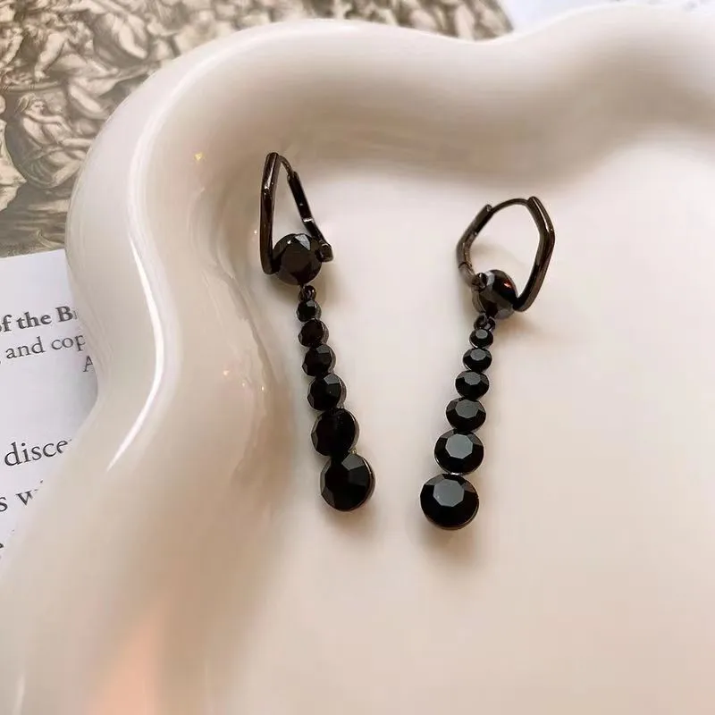 Glänzende lange Quasten-Glitzer-Tropfenohrringe für Damen, modische lange Kette, baumelnde Ohrringe, Hochzeit, Party, Schmuck, Geschenke – Detail 21