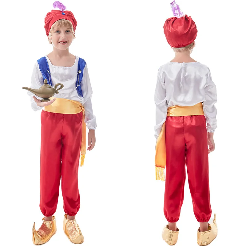 

Aladdin Prince Costume Cosplay Costumes Arabian Set Fashion Kids Stage Performance Costumes Halloween Carnival Party Outfit New