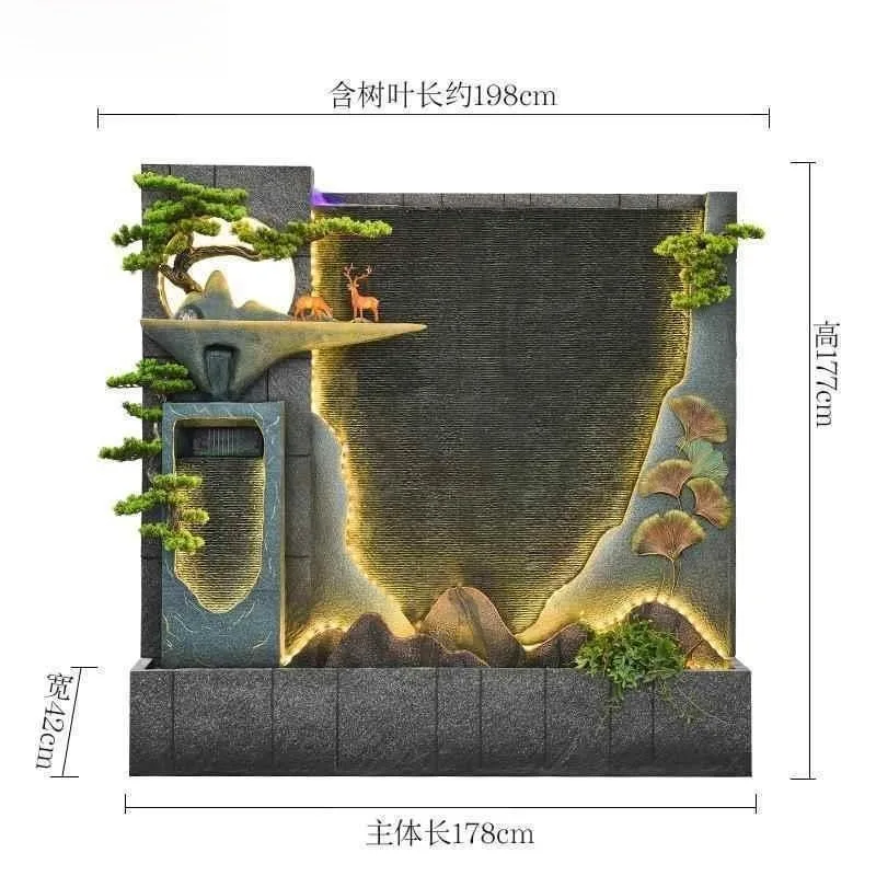 Wholesale Cheap Large Outdoor Waterfall Water for Garden Decoration Resin Water Fountain Artificial Mountain Fountain Curtain