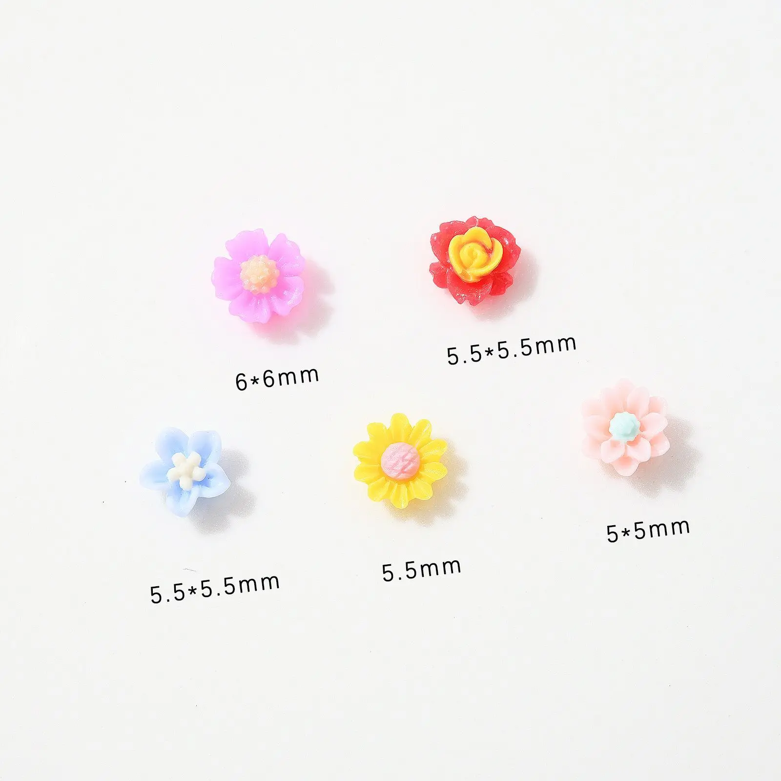 Color Flowers Summer Nail Art Accessories 3D Rose Lotus Lily Sunflower Nails Figures Kawaii Manicure Decorations Jewelry Parts