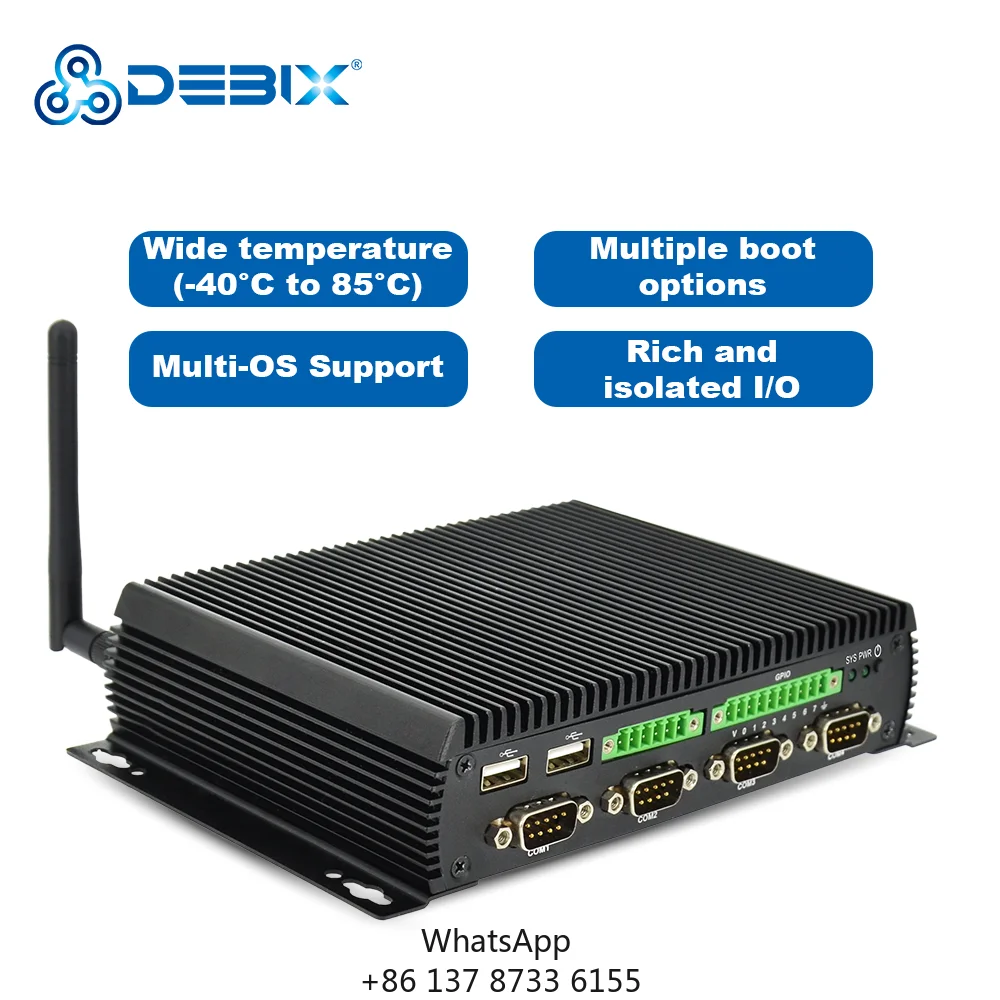 

DEBIX I.MX 8M Plus Custom PC Compact Design Mini PCIe 5G Expansion Edge Computing Harsh Environment Use 2GB LPDDR4 Memory 256GB
