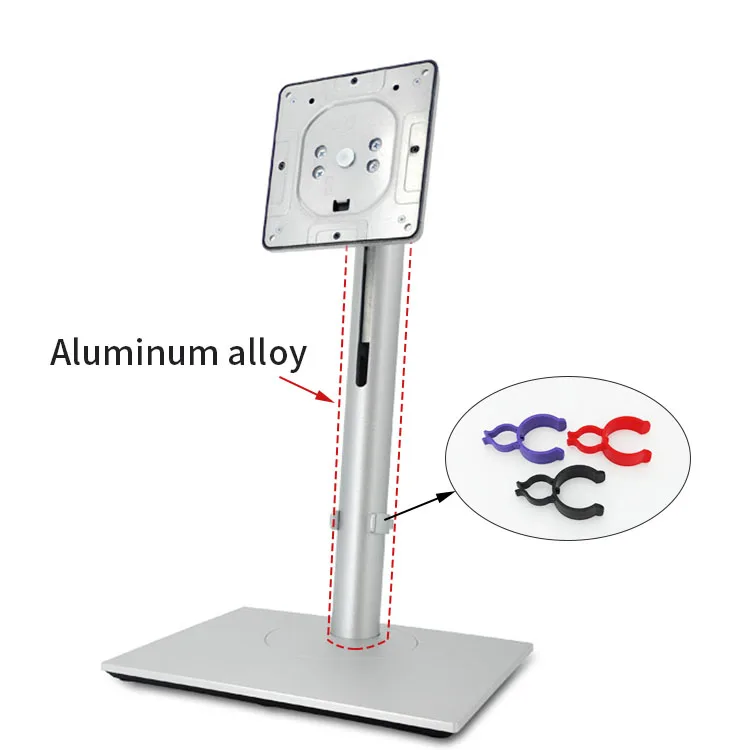 Silver Aluminum Alloy Swivel Pivot  Riser 90 Degree Tilt Standing Desk Mount