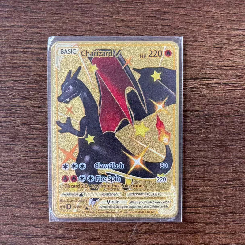 Arceus  Rayquaza Points  Metal Card Charizard Golden Metal Super Cards English Card Mewtwo Mega Anime Game Collection Gift view 4