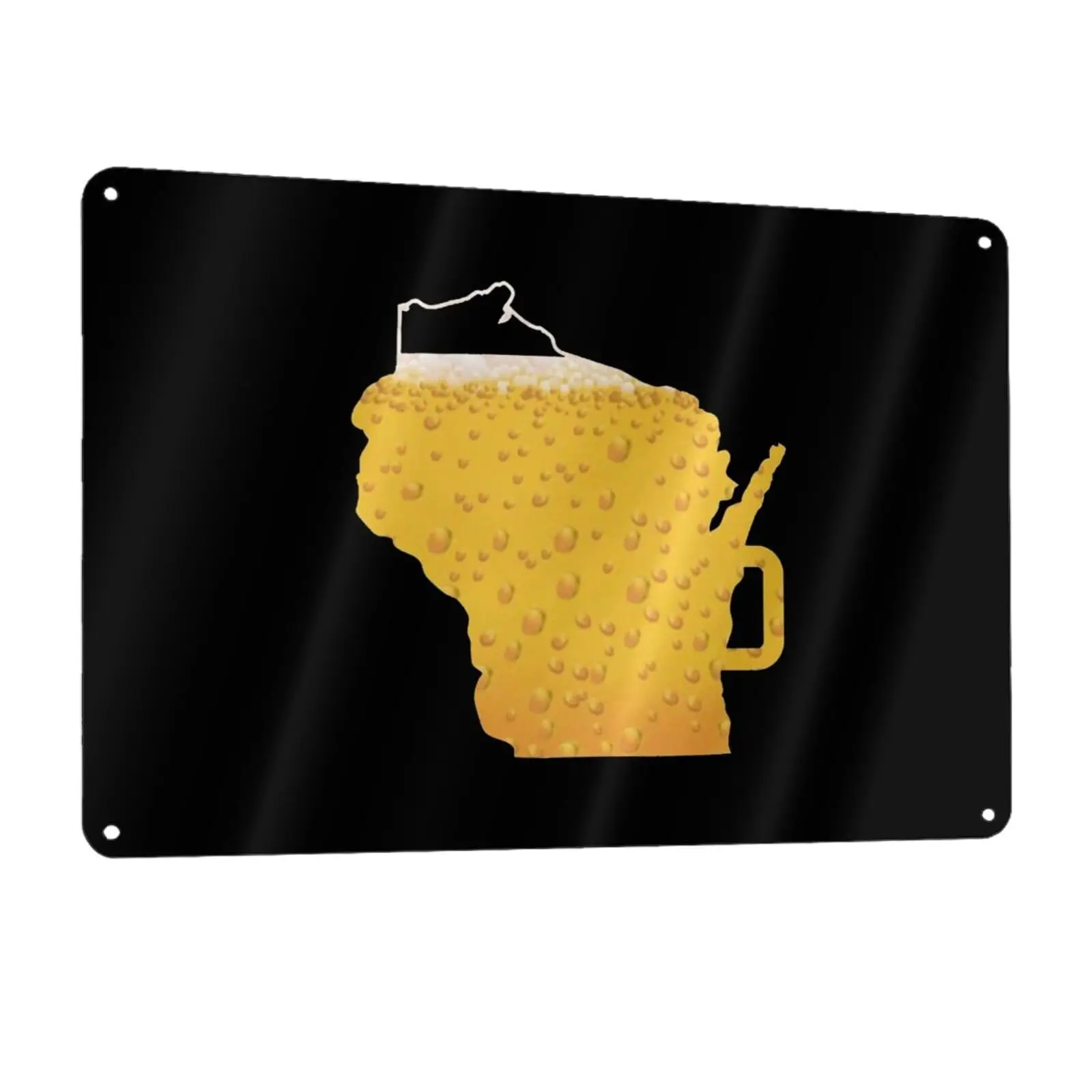 Wisconsin State Map Beer Metal Aluminum Signboard Wall Decoration Funny 11.8 * 7.9in Art Poster Toilet Sign Decoration sign