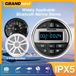 Marine Stereo Boat Radio Waterproof With Speaker Bluetooth FM AM Digital Media Audio Player For Yacht Gauge ATV UTV RV Golf Cart