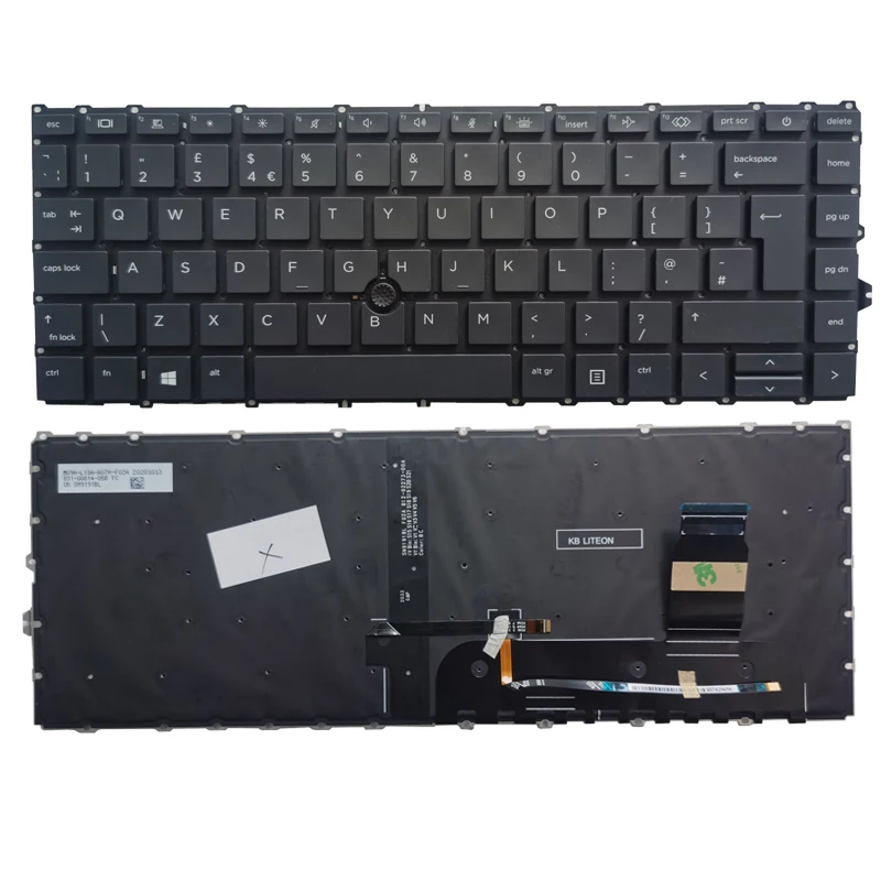 NEW  UK laptop keyboard For HP  840 G7 G8 745 G7  UK keyboard With pointing stick with backlight NO frame