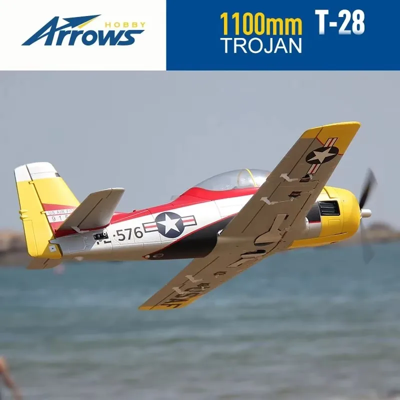 Blue Arrow RC Airplane 1100mm T-28 T28 Trojan PNP Radio Control Aircraft Assembled Fixed Wing Hobby Like A Real Plane T 28