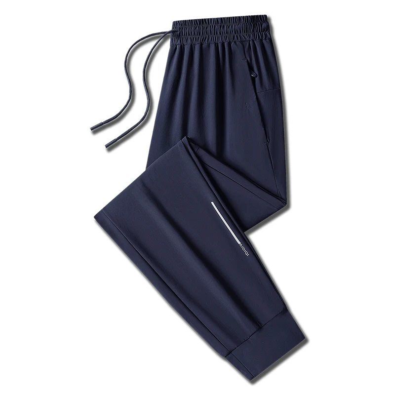 Ice Silk Quick Dry Sports Pants High Elastic Breathable Sweat Wicking Trousers Outdoor Running Fitness Versatile Casual Pants