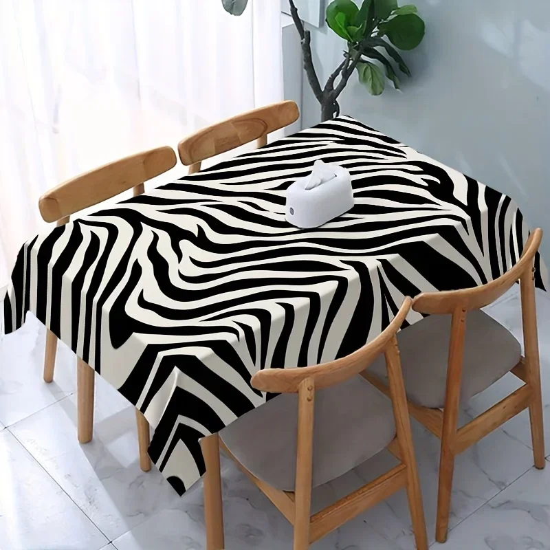 One fashionable zebra-patterned tablecloth - a must-have for modern home decoration.zyc