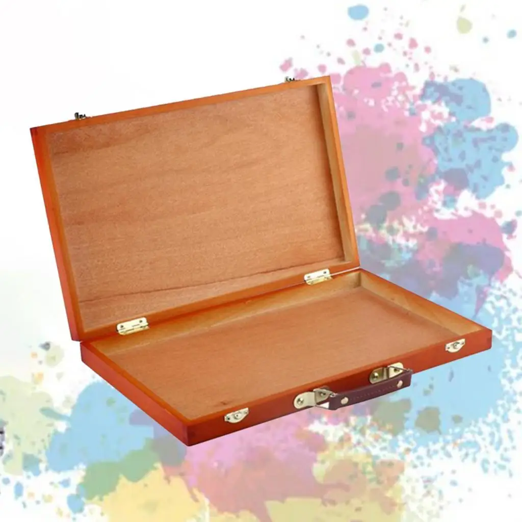 DIY Wooden Craft Box with Storage Compartments for Art Supplies Drawing Painting Portable Desktop Case