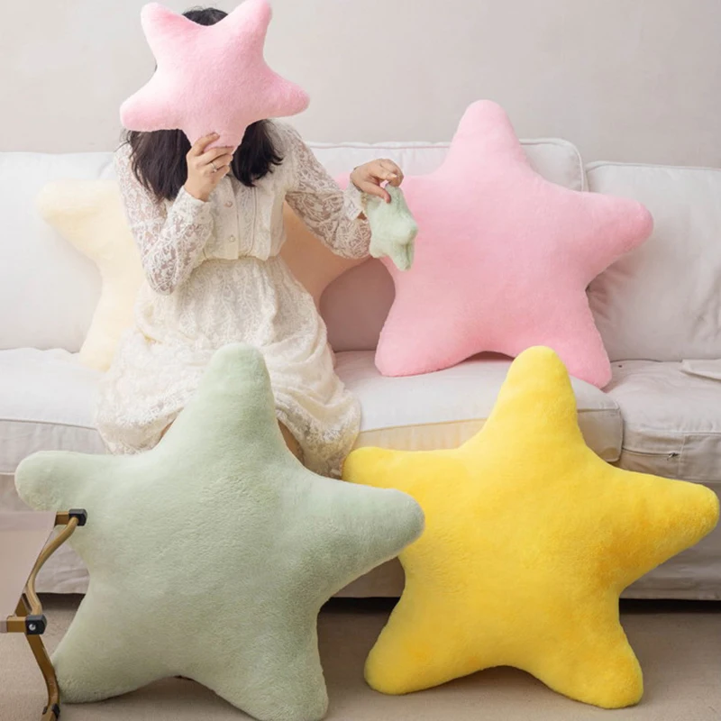 Creative Star Shaped Pillow Soft Plush Throw Pillow Cute Cartoon Pillow Plush Cushion Kid Bedroom Living Room Pillow Gifts