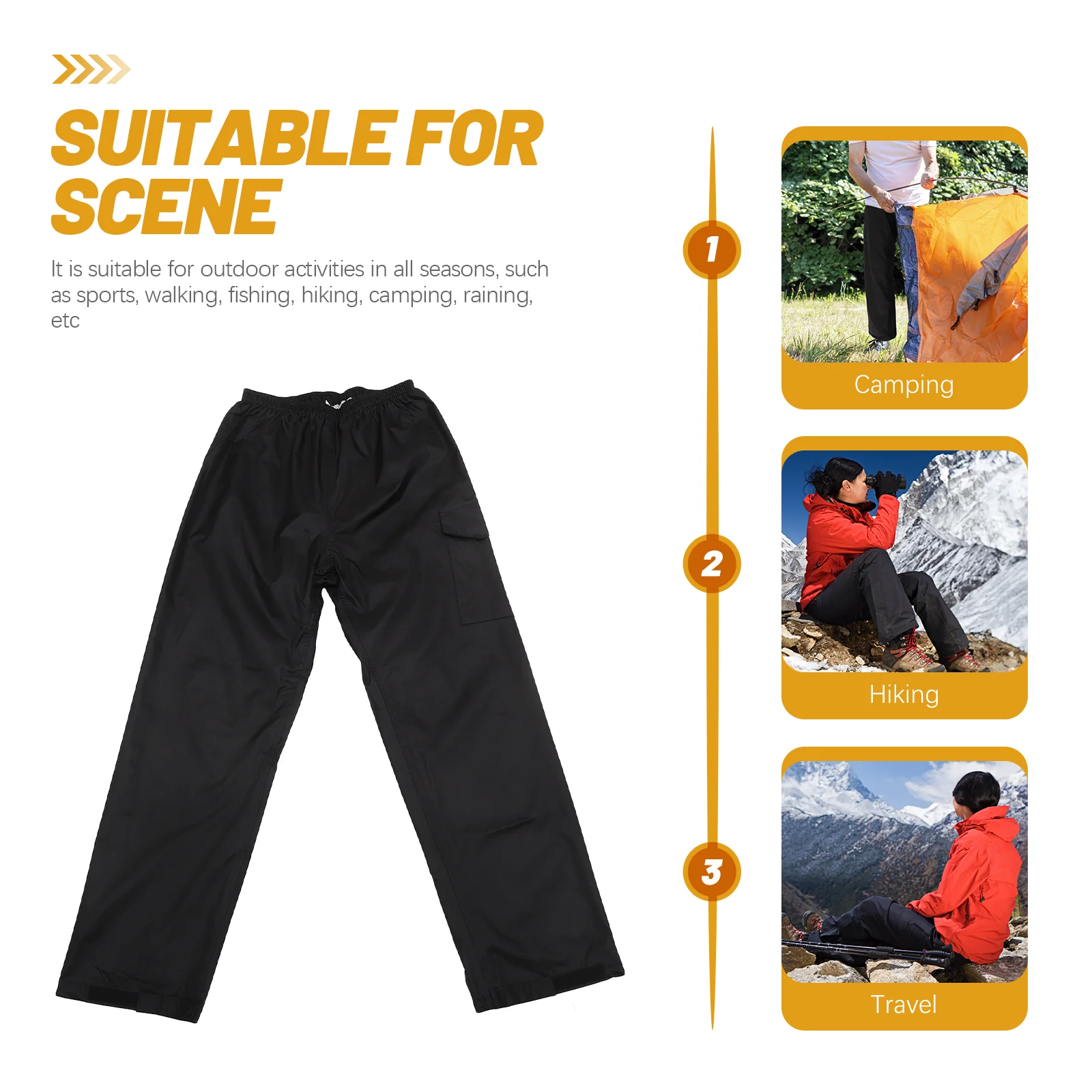 Double Layer Rain Pants Double-layer Waterproof Hiking Men's Aldult Nylon Wear-resistant Miss Sweatpants