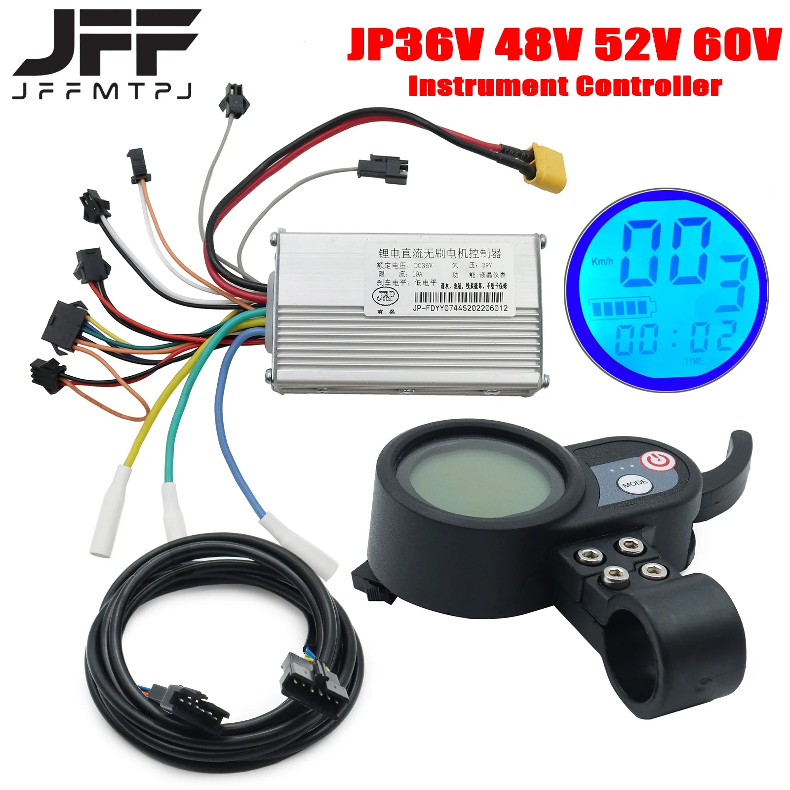 Image of Jipin Bürstenloser Controller Kein Hall-Motor-Zubehör 36 V 48 V 52 V 60 V JP LCD-Display Elektroroller Power-Drosselklappenschalter